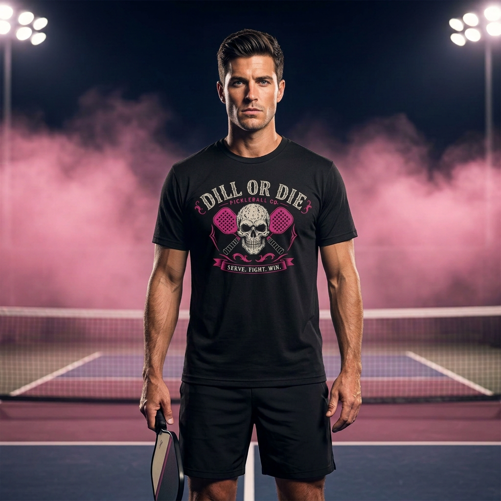 Server 1 Signature Tee worn on the pickleball court